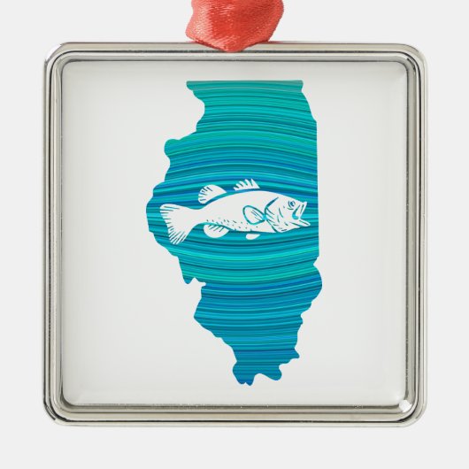 Illinois Wave Fishing Metalen Ornament (Voorkant)