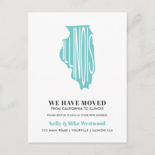ILLINOIS We hebben verhuisd Nieuw adres Nieuw Home Briefkaart
