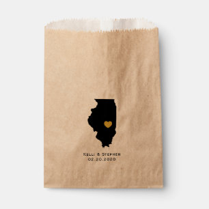 Illinois Wedding Favor Treat Sacks, Sacs Cadeaux