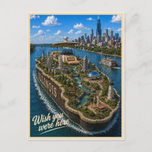 Illinois Wish You Were Here State Serie Briefkaart