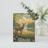 Illinois witstaarthert briefkaart (Staand voorkant)