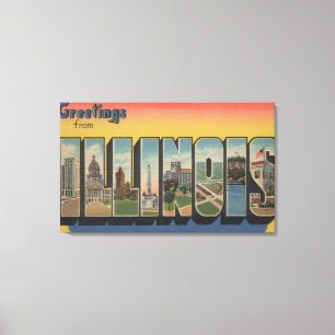 IllinoisLarge Letter ScenesIllinois 2 Canvas Afdruk