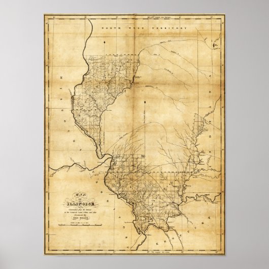 IllinoisPanoramic MapIllinois Poster (Voorkant)