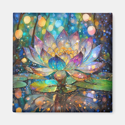 Illuminated Blooming Lotus Flower Magneet (Voorkant)
