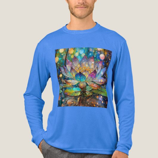Illuminated Blooming Lotus Flower Tri-Blend Shirt (Voorkant volledig)
