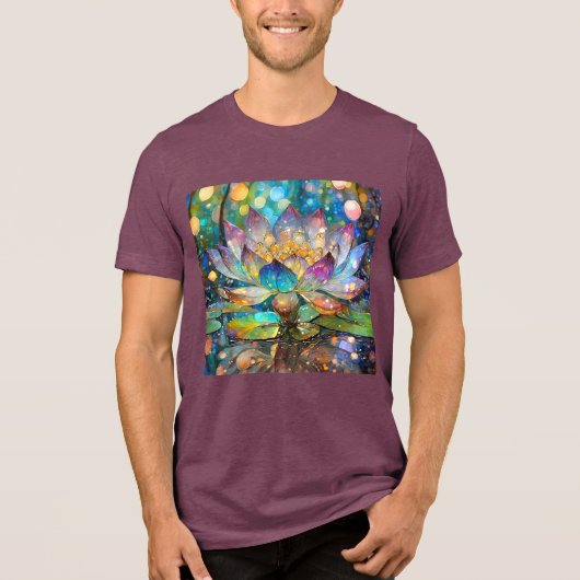 Illuminated Blooming Lotus Flower Tri-Blend Shirt (Voorkant)