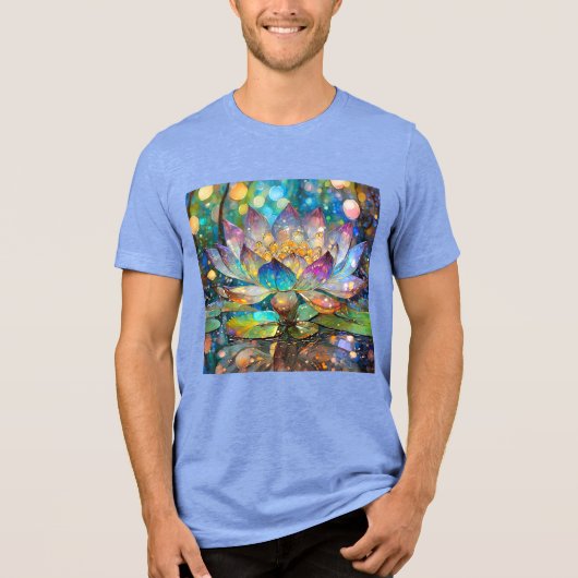 Illuminated Blooming Lotus Flower Tri-Blend Shirt (Voorkant)