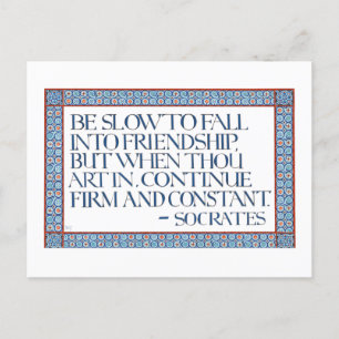 Illuminated Calligraphy Friendship Quote Socrates Briefkaart