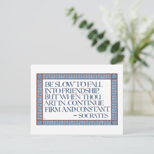 Illuminated Calligraphy Friendship Quote Socrates Briefkaart (Staand voorkant)