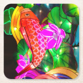 Illuminated Koi Vierkante Kartonnen Onderzetter (Voorkant)