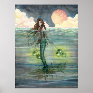 "Illuminated Sea" Zeemeermin Poster van Molly Harr