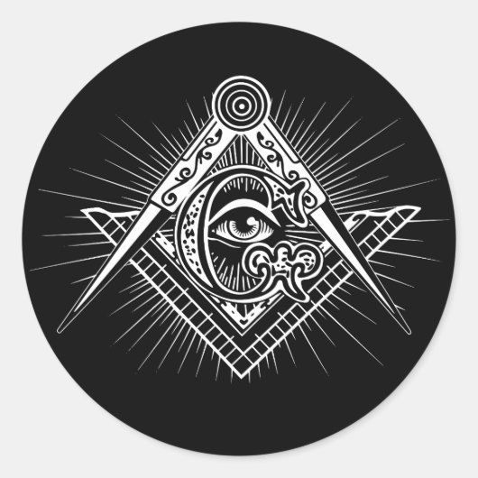 Illuminati All see Eye Freemason Symbol Ronde Sticker (Voorkant)