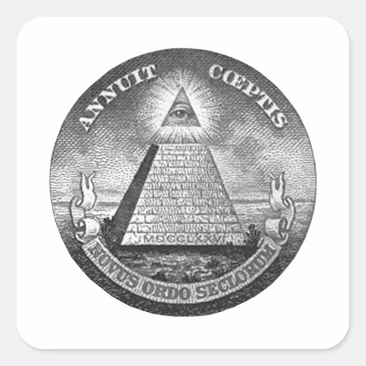 Illuminati All Seing Eye Vierkante Sticker (Voorkant)