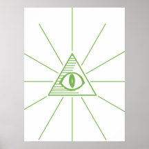 Illuminati driehoek Ooggroen Poster