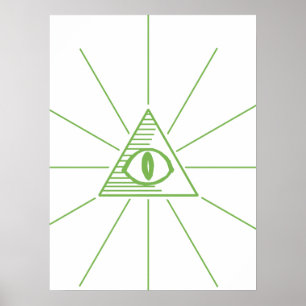Illuminati driehoek Ooggroen Poster
