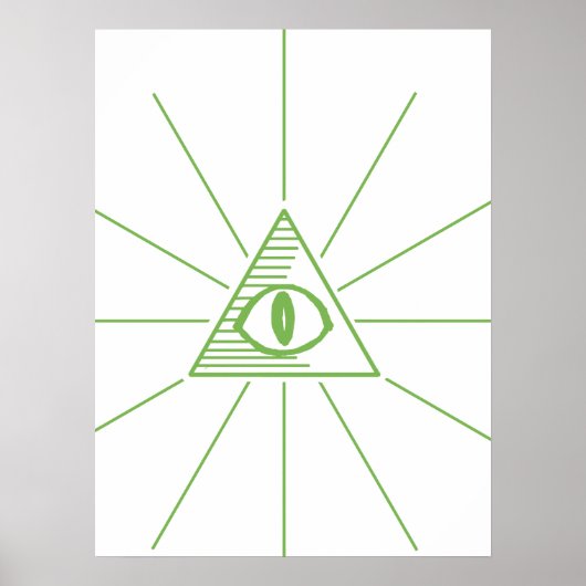 Illuminati driehoek Ooggroen Poster (Voorkant)