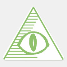 Illuminati Eye Triangle Sticker - Cash Groen