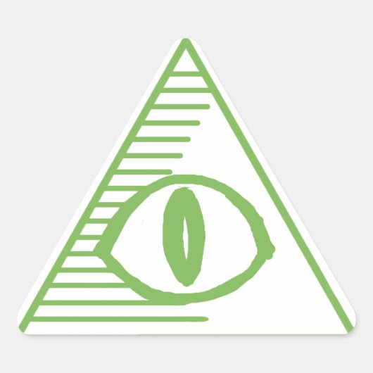 Illuminati Eye Triangle Sticker - Cash Groen (Voorkant)