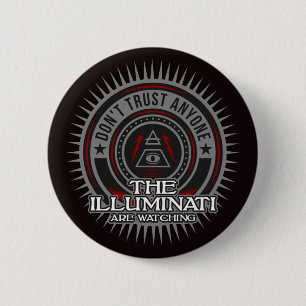 Illuminati kijken naar niet-vertrouwen ronde button 5,7 cm