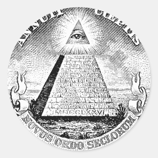 Illuminati logo ronde sticker (Voorkant)