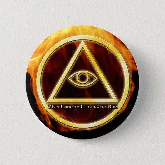 Illuminati on Fire Ronde Button 5,7 Cm (Voorkant)