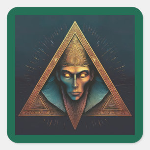 Illuminati Wall Crest Vierkante Sticker