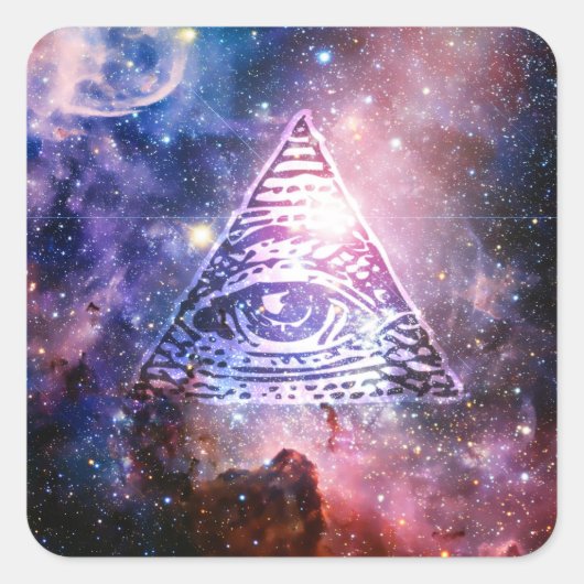 Illuminatienevel Vierkante Sticker (Voorkant)