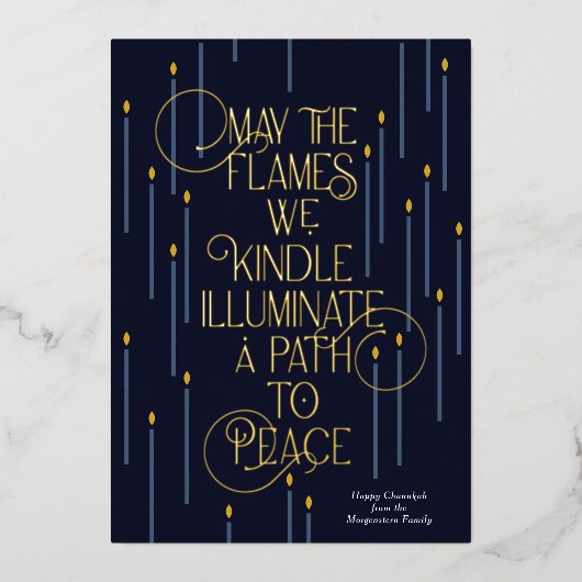 Illuminer une voie vers la paix - carte Hanoukka (Recto)