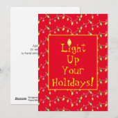 Illuminez votre carte de vacances plate de fêtes (Devant / Derrière)