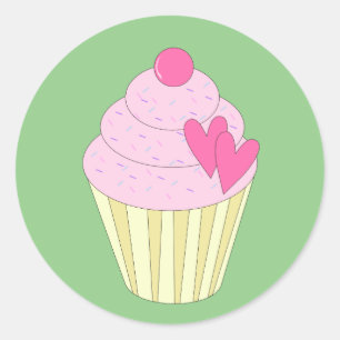 illusima Aardbei Cupcake Green Sticker