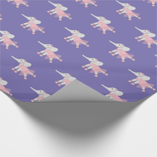 illusima Ballerina Elephant Paars Wrappapier Cadeaupapier (Hoek)