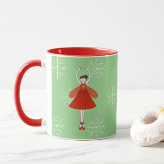 illusima Ballerina Fairy Christmas Snowflakes Mug Mok