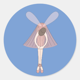 illusima Ballerina Fairy Cornflower Blue Ronde Sticker