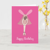 illusima Ballerina Fairy Pink Carte d'anniversaire (Fleur jaune)