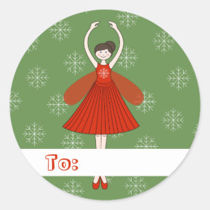 illusima Ballerina Fee Kerst Sneeuwvlokken Ronde Sticker