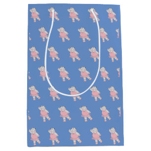 illusima Ballerina Hippo Pattern Blue Medium Cadeauzakje