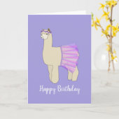 illusima Ballerina Llama violet carte d'anniversai (Fleur jaune)