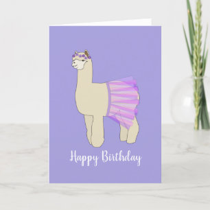 illusima Ballerina Llama violet carte d'anniversai