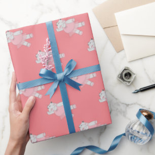 illusima Ballerina Nijlpaard Perzik Cadeaupapier