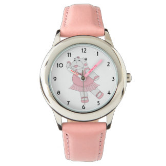 illusima Ballerina Nijlpaard Roze Kinderen Horloge