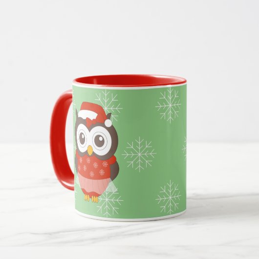 illusima Ballerina Owl Christmas Snowflakes Mug Mok (Voorkant links)