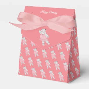 illusima Ballet Nijlpaard Perzik Verjaardag Cadeau Bedankdoosjes
