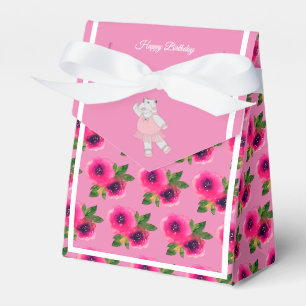 illusima Ballet Nijlpaard Roze Roos Verjaardagscad Bedankdoosjes