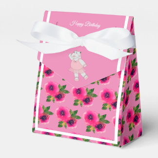 illusima Ballet Nijlpaard Roze Roos Verjaardagscad Bedankdoosjes
