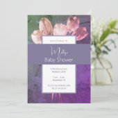 illusima Boho aquarel Tulpen Baby shower Kaart (Staand voorkant)