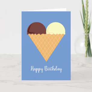 illusima Choc Banana Ice-Cream Blue Birthday Kaart