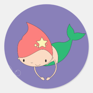 illusima Cotton Snoep Mermaid Paars Ronde Sticker