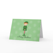 illusima Elf Jongen Kerst Sneeuwvlokken Lichtgroen