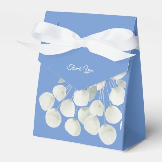 illusima Floral White Ribbon Dank u Blauw Bedankdoosjes (Voorkant Zijde)
