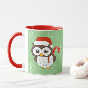 illusima Mijnheer Uil Kerst Sneeuwvlokken Lichtgro Mok